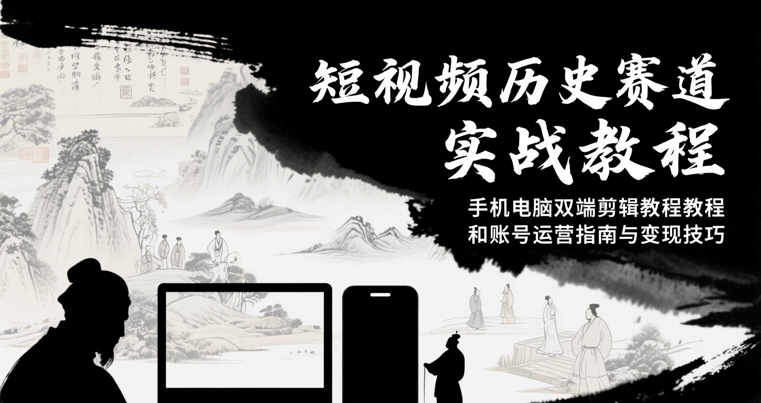 短视频历史赛道实战教程，手机电脑双端剪辑教程和账号运营指南与变现技巧-创业项目网