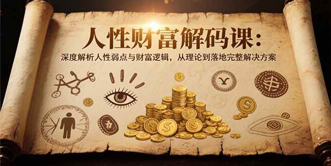（15434期）人性财富解码课6.0：深度解析人性弱点与财富逻辑，理论到落地完整解决方案-创业项目网