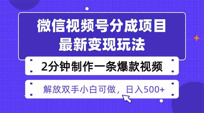 （16246期）视频号分成最新玩法，两天暴力起号变现1500+，爆款视频制作只需要2分钟…-创业项目网