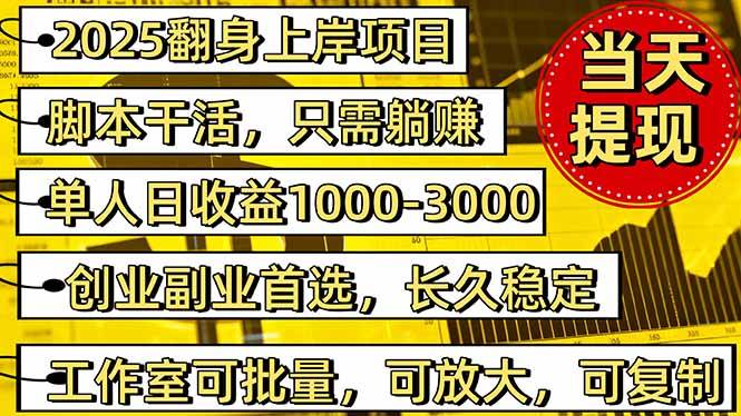 （16225期）稳定八年美金掘金2.0脚本干活，只需躺赚。单人日收益1000-3000可批量、…-创业项目网