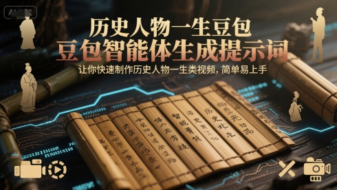 历史人物一生豆包智能体生成提示词，让你快速制作历史人物一生类视频，简单易上手-创业项目网