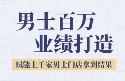 2025男士美业百万业绩打造，赋能上千家男士门店拿到结果-创业项目网
