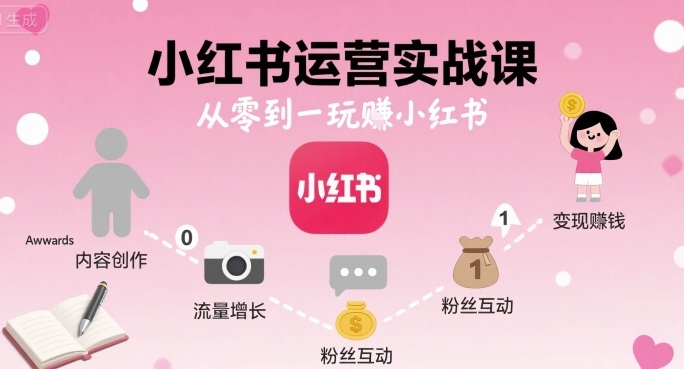 小红书运营实战课，从零到一玩賺小红书-创业项目网