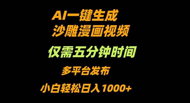 （16320期）AI一键生成沙雕动漫视频，只需5分钟，小白轻松日入1000+-创业项目网