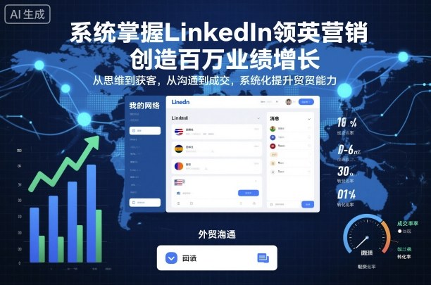 系统掌握LinkedIn领英营销，创造百万业绩增长，从思维到获客，从沟通到成交，系统化提升外贸能力-创业项目网