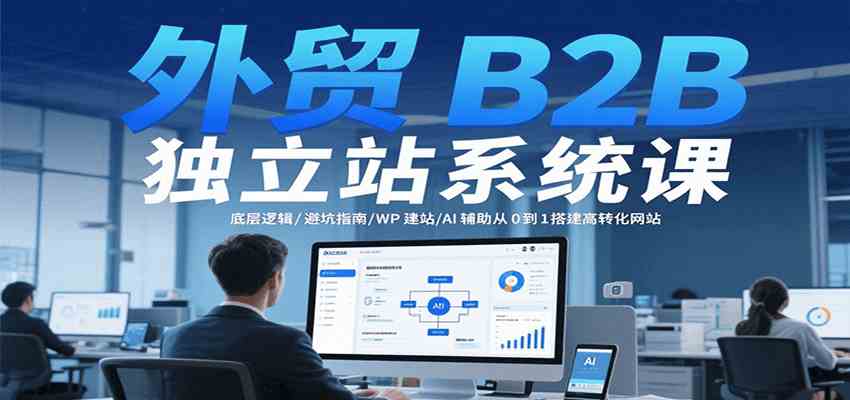 外贸B2B独立站系统课：底层逻辑/避坑指南/WP建站/AI辅助从0到1搭建高转化网站-创业项目网