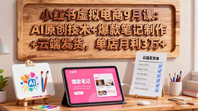 （16287期）小红书虚拟电商9月课：AI原创技术+爆款笔记制作+云端发货，单店月利3万+-创业项目网