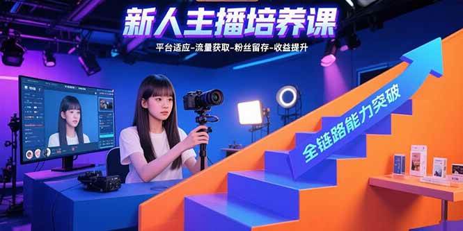 （15701期）新人主播培养课：平台适应-流量获取-粉丝留存-收益提升 全链路能力突破-创业项目网