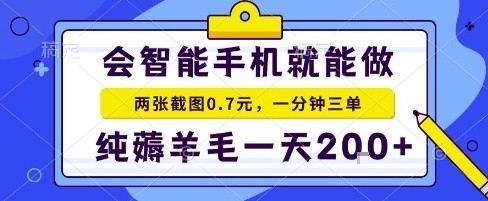 手机项目，二十秒一单，纯薅羊毛一天2张+做就有【揭秘】-创业项目网