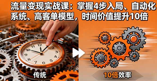 （16197期）流量变现实战课：掌握4步入局、自动化系统、高客单模型，时间价值提升10倍-创业项目网