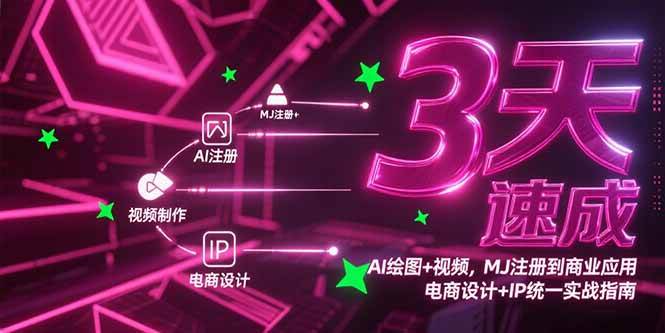 （15245期）3天速成AI绘图+视频，MJ注册到商业应用，电商设计+IP统一实战指南-创业项目网