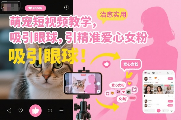 萌宠短视频教学，吸引眼球，引精准爱心女粉-创业项目网