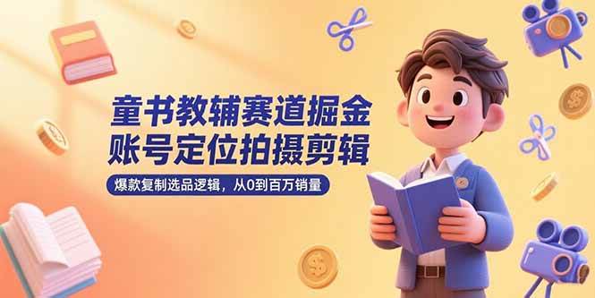 （15326期）童书教辅赛道掘金，账号定位拍摄剪辑，爆款复制选品逻辑，从0到百万销量-创业项目网