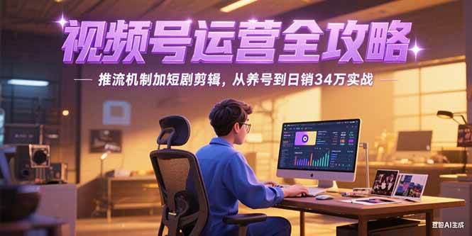 （15217期）2025视频号运营全攻略，推流机制加短剧剪辑，从养号到日销34万实战-创业项目网