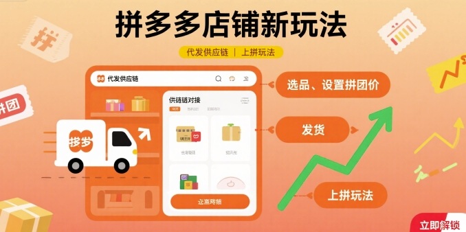 拼多多店铺新玩法，代发供应链上拼玩法-创业项目网