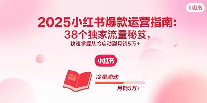 （15946期）2025小红书爆款运营指南：38个独家流量秘笈，快速掌握从冷启动到月销5万+-创业项目网