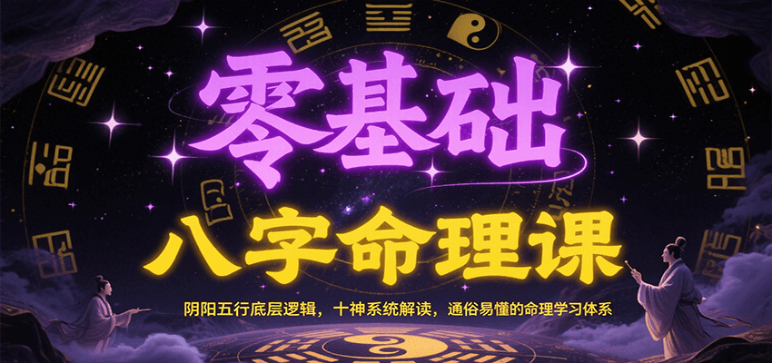 零基础八字命理课：阴阳五行底层逻辑，十神系统解读，通俗易懂的命理学习体系-创业项目网
