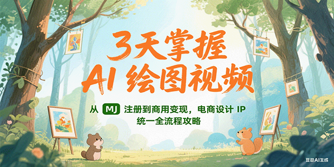 3天掌握AI绘图视频，从MJ 注册到商用变现，电商设计IP统一全流程攻略-创业项目网