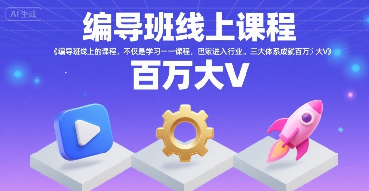 编导班线上课程，不仅是学习一门课程，更是进入一个行业，三大体系成就百万大V-创业项目网
