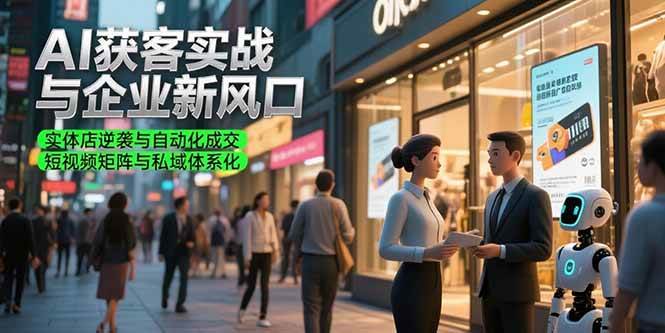 （15348期）AI获客实战与企业新风口，实体店逆袭与自动化成交 短视频矩阵与私域体系化-创业项目网