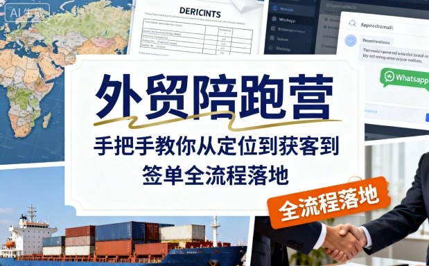 外贸陪跑营，手把手教你从定位到获客到签单全流程落地-创业项目网