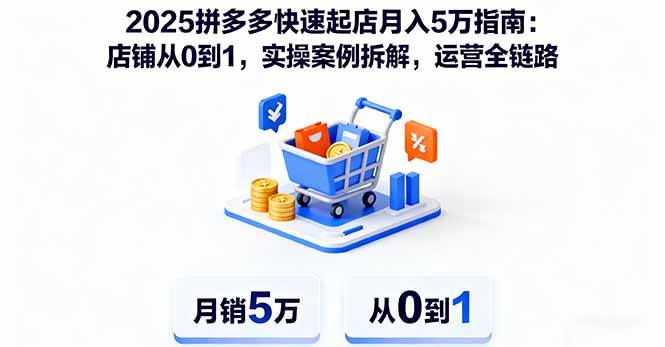 （16199期）2025拼多多快速起店月入5万指南：店铺从0到1，实操案例拆解，运营全链路-创业项目网
