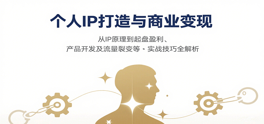 个人IP打造与商业变现，从IP原理到起盘盈利、产品开发及流量裂变等实战技巧全解析-创业项目网