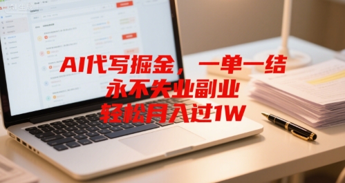 AI代写掘金，一单一结，永不失业副业，轻松月入过1W-创业项目网