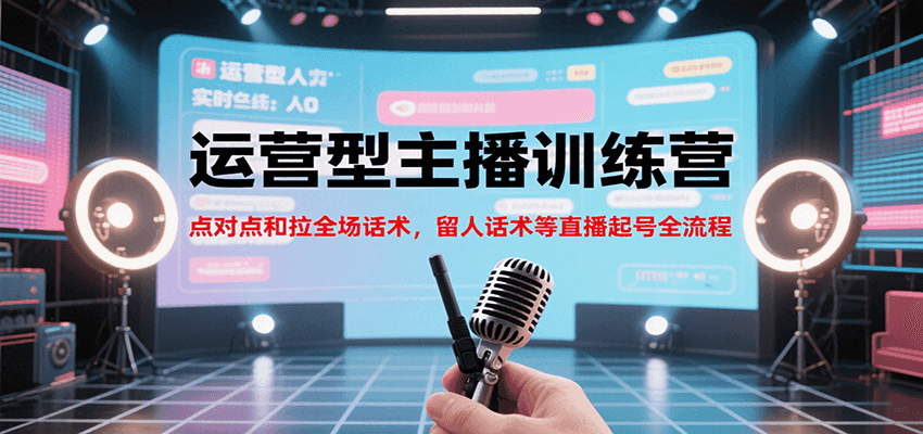 运营型主播训练营，点对点和拉全场话术，留人话术等直播起号全流程（更新7月）-创业项目网