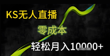 KS无人直播25年最新玩法，只需一部手机，轻松月入1W+【揭秘】-创业项目网