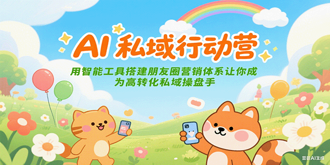 AI私域行动营：用智能工具搭建朋友圈营销体系让你成为高转化私域操盘手-创业项目网