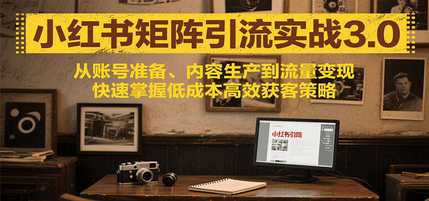 小红书矩阵引流3.0，从账号准备、内容生产到流量变现，快速掌握低成本高效获客策略-创业项目网