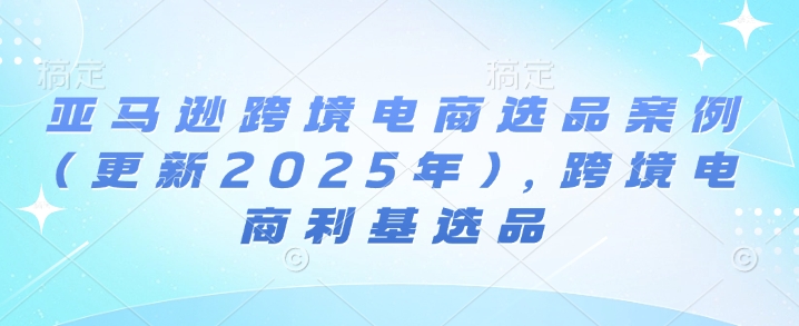 亚马逊跨境电商选品案例(更新2025年7月)，跨境电商利基选品-创业项目网