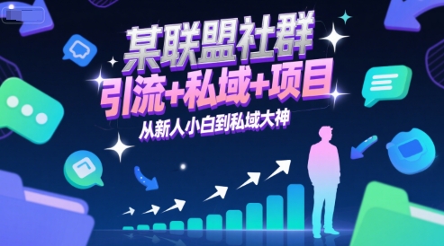 某联盟社群，引流+私域+项目，从新人小白到私域大神-创业项目网