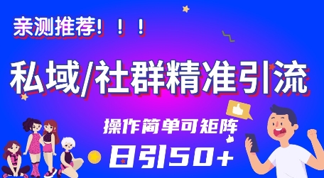 私域社群精准引流，亲测推荐日引50+当天见效可矩阵操作-创业项目网