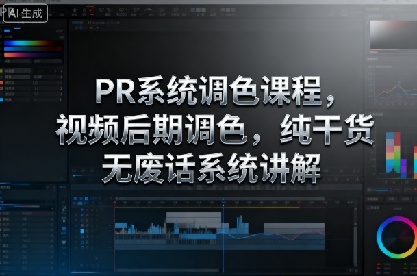 PR系统调色课程，视频后期调色，纯干货无废话系统讲解-创业项目网