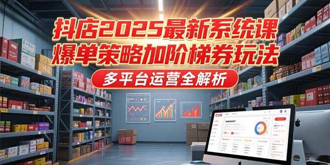 （15214期）抖店2025最新系统课，爆单策略加阶梯券玩法，多平台运营全解析-创业项目网