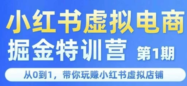 小红书虚拟电商掘金特训营第1期，从0到1，带你玩转小红书虚拟店铺-创业项目网