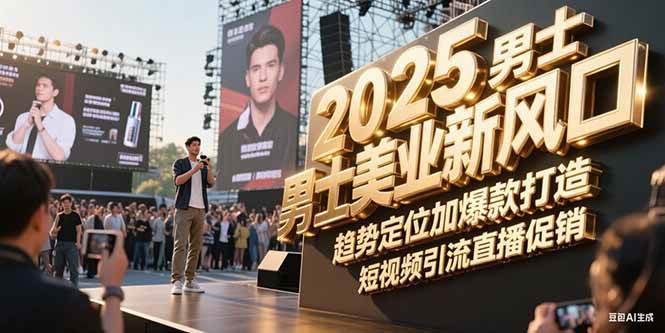 2025男士美业新风口，趋势定位加爆款打造，短视频引流直播促销-创业项目网
