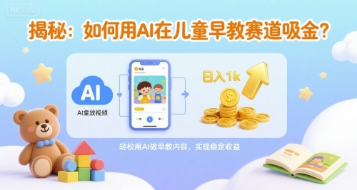 揭秘：如何用AI在儿童早教赛道吸金?一键生成视频，日入1k不是梦-创业项目网