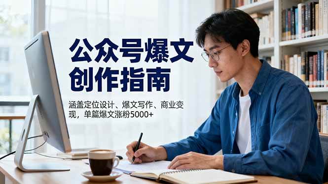 （16380期）公众号爆文创作指南，涵盖定位设计+爆文写作+商业变现，单篇爆文涨粉5000+-创业项目网