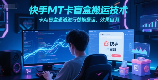 快手MT卡盲盒搬运技术，卡AI盲盒通道进行替换搬运，效果自测-创业项目网