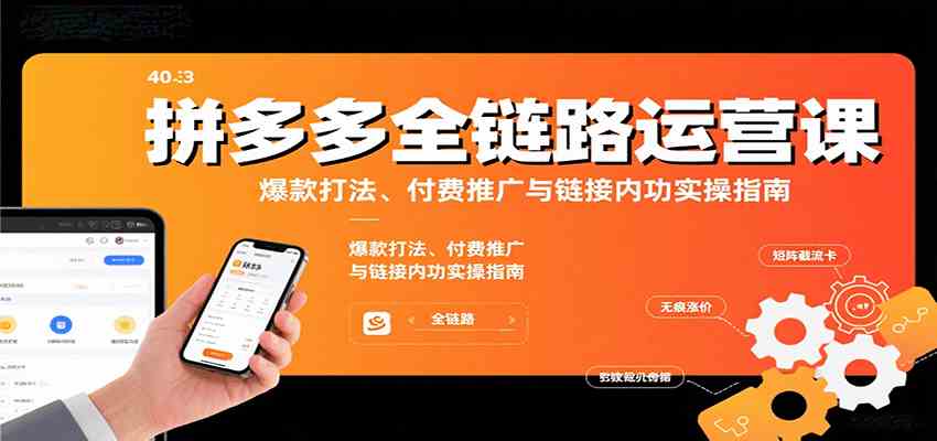 拼多多全链路运营课，爆款打法、付费推广与链接内功实操指南-创业项目网