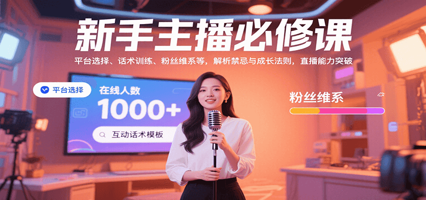 新手主播必修课：平台选择、话术训练、粉丝维系等，解析禁忌与成长法则，突破直播能力-创业项目网