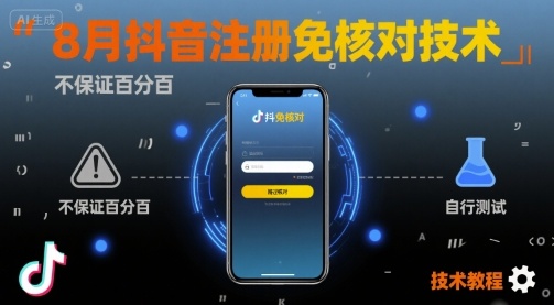 8月抖音注册免核对技术，不保证百分百，自测-创业项目网