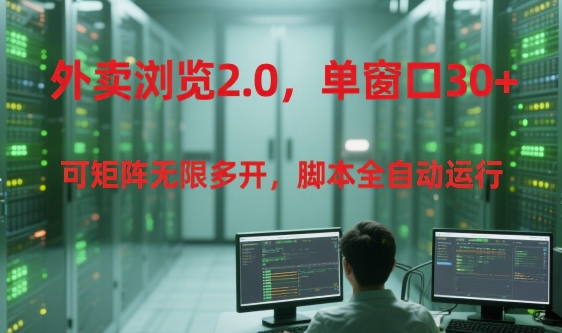 外卖浏览2.0，单窗口30+可矩阵无限多开，脚本全自动运行【揭秘】-创业项目网