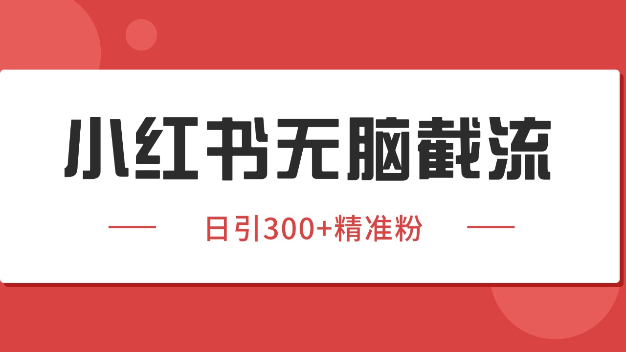 小红书截流同行客源，独家野路子获客玩法 日引200+暴力获客-创业项目网