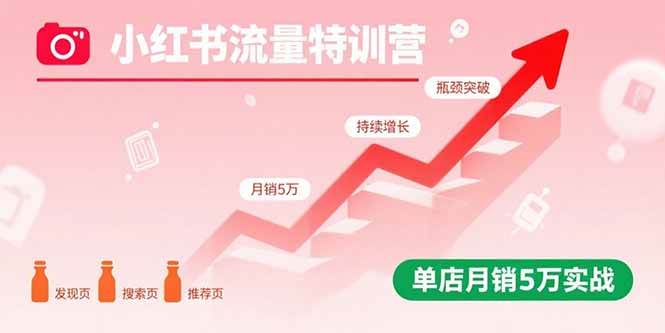 （15936期）小红书流量特训营：突破流量瓶颈，实现店铺持续增长，单店月销5万实战-创业项目网