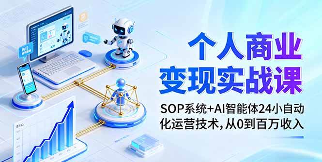 （16111期）个人商业变现实战课：SOP系统+AI智能体24小自动化运营技术，从0到百万收入-创业项目网