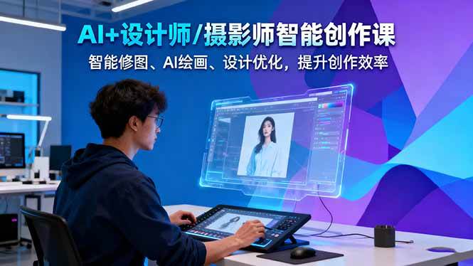 AI+设计师/摄影师智能创作课：智能修图、AI绘画、设计优化，提升创作效率-创业项目网